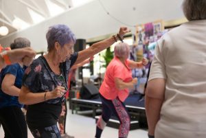 50 plus aging group exercising